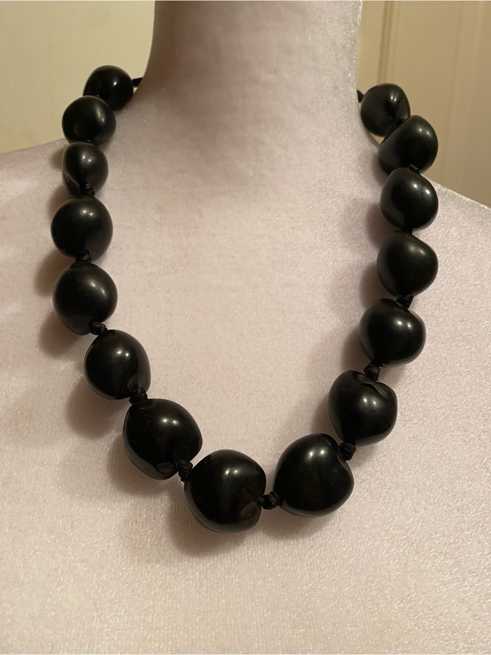 Black Beaded Statement Necklace - Women Jewelry